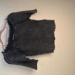 NWOT We The Free Meant to Be Ribbed Cropped Ruffle Tshirt Size Medium